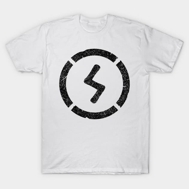 The old stencil of the rune Sowilo inscribed in the circle T-Shirt by opooqodesign